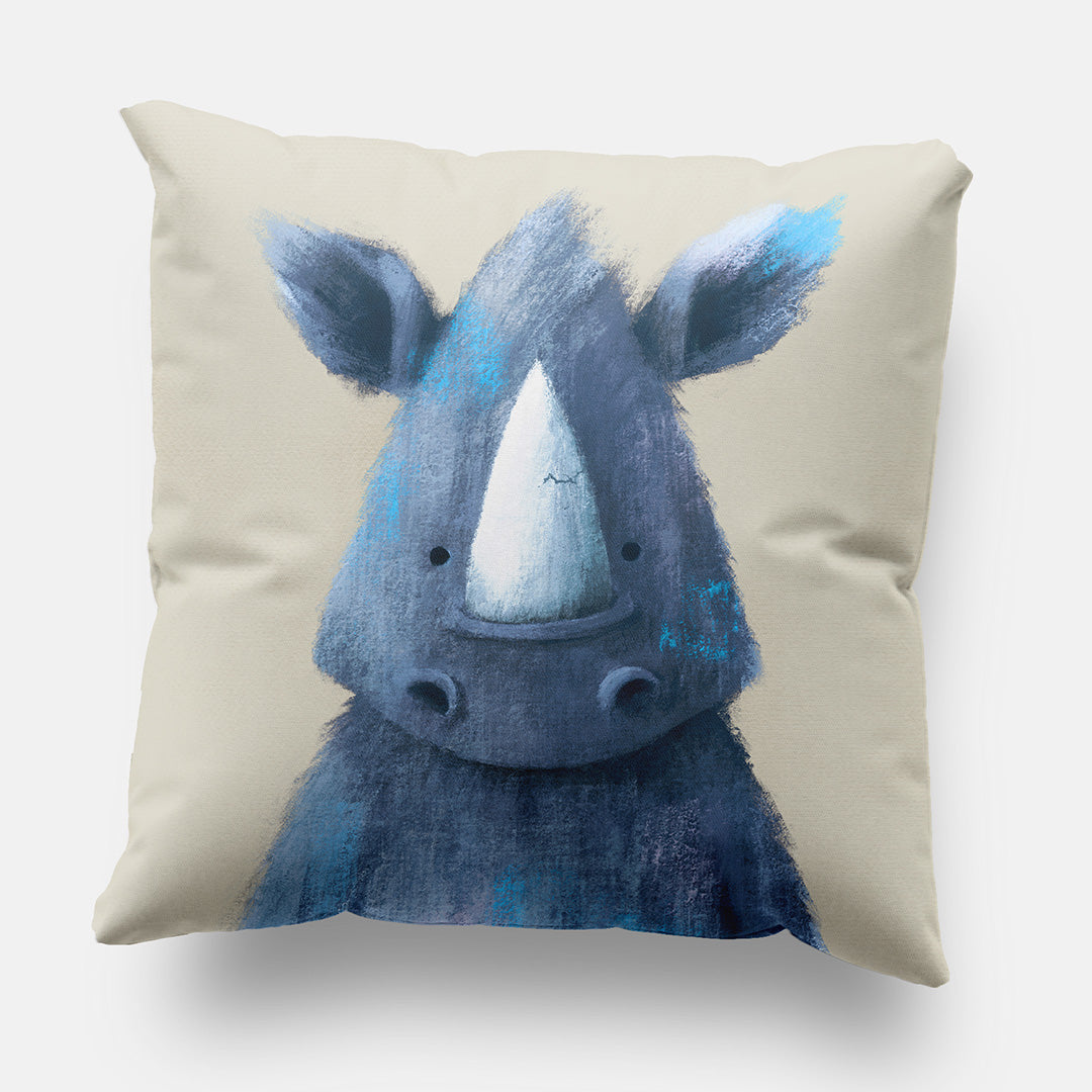 Jungle Rhino Nursery Cushion Cover