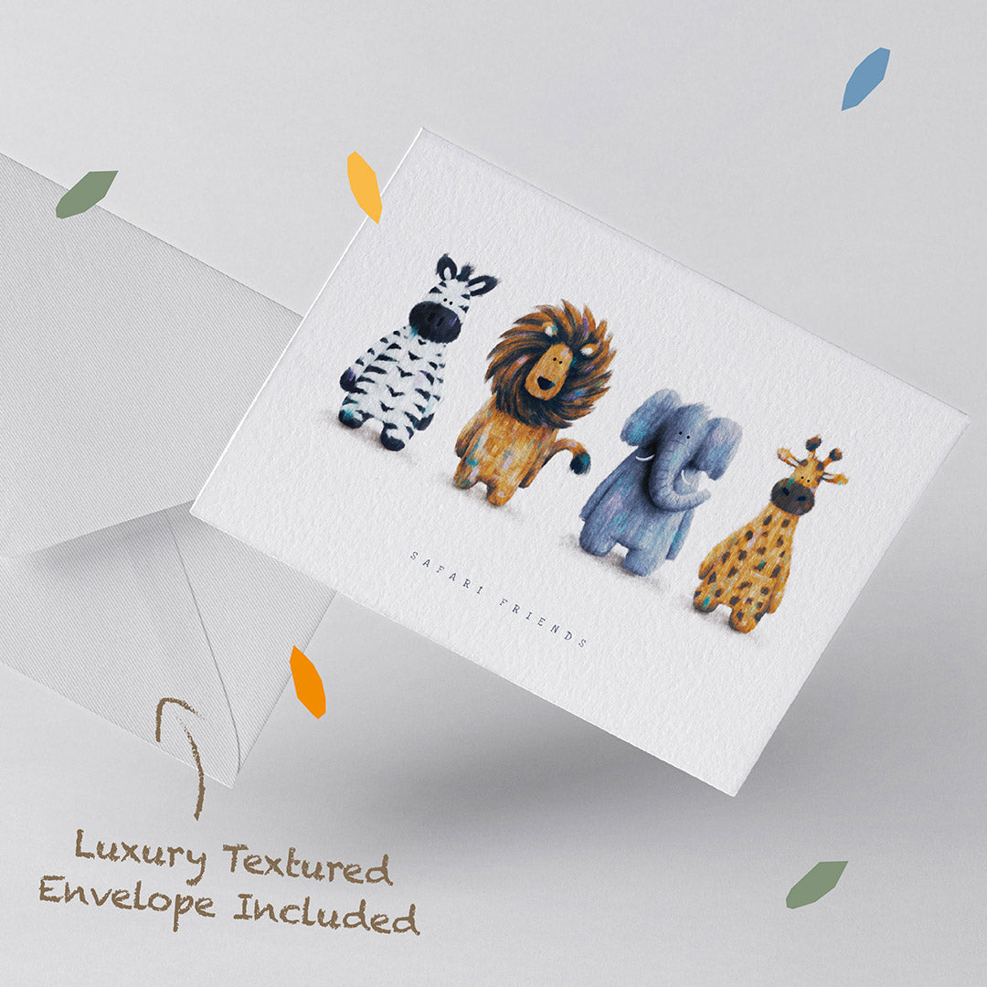 Safari Greetings Card - Newborn, Birthday or Baby Shower Card