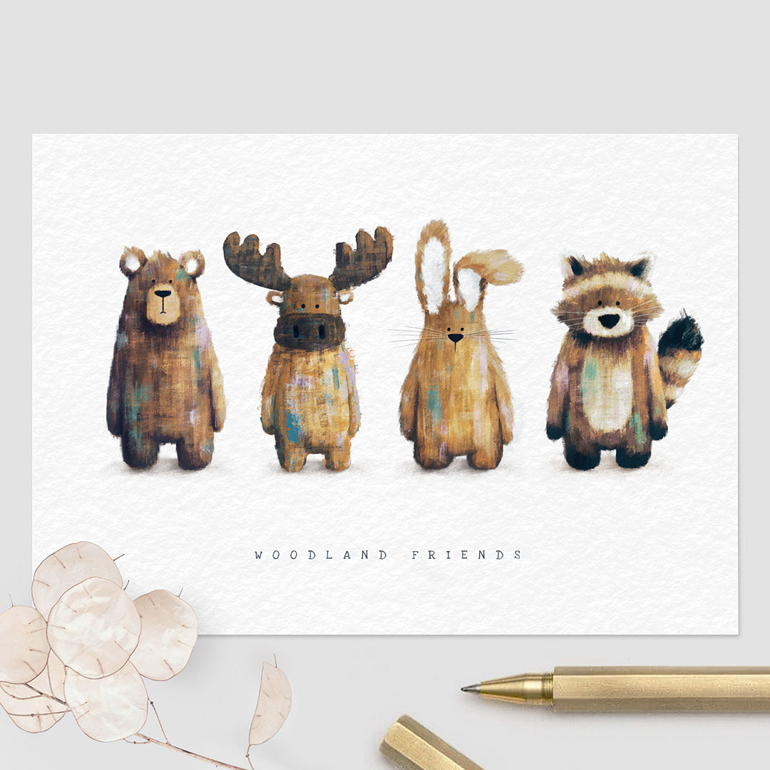 A woodland themed Children's Greetings Card - The perfect Newborn, Birthday or Baby Shower Card