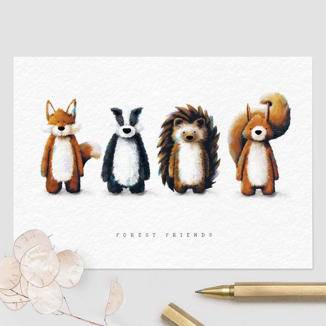 A woodland themed Children's Greetings Card - The perfect Newborn, Birthday or Baby Shower Card